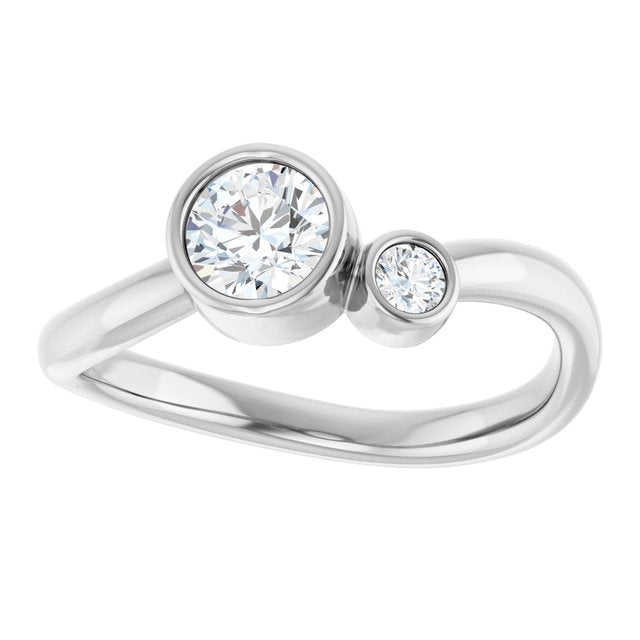 Accented Bezel-Set Diamond Ring — Platinum