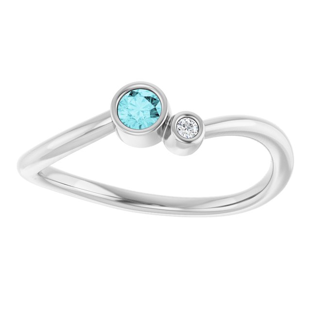 Accented Bezel-Set Gemstone Ring — Platinum