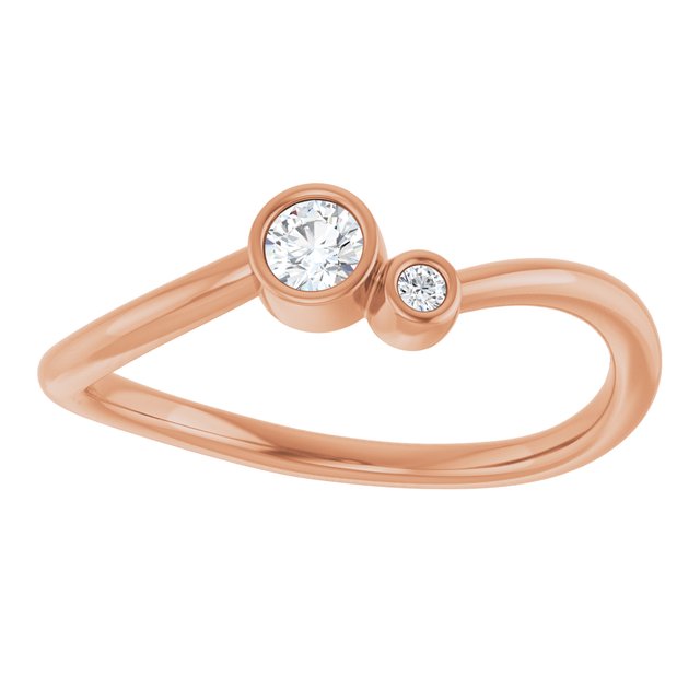 Accented Bezel-Set Diamond Ring — 14K Rose Gold