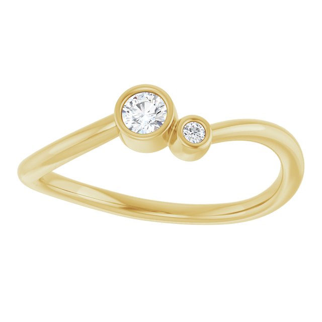 Accented Bezel-Set Diamond Ring — 14K Yellow Gold