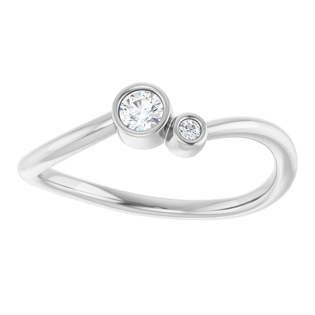 Accented Bezel-Set Diamond Ring — Platinum
