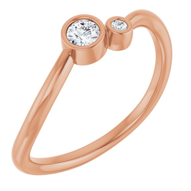 Accented Bezel-Set Diamond Ring — 14K Rose Gold