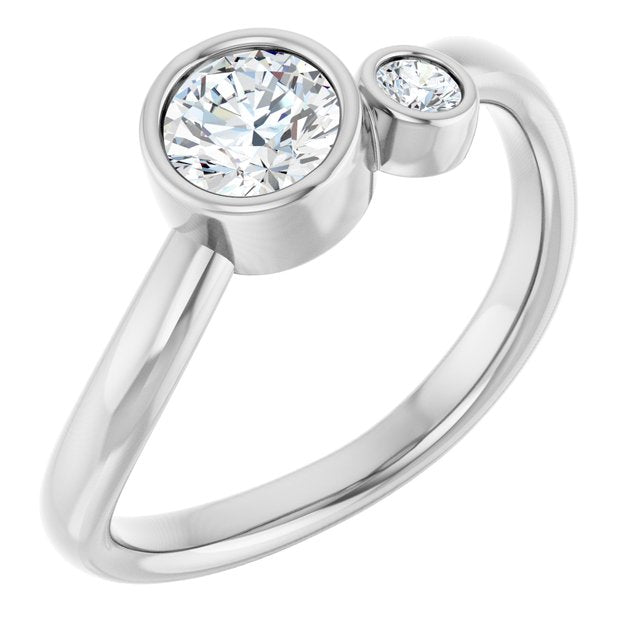 Accented Bezel-Set Diamond Ring — Platinum