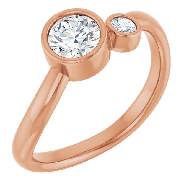 Accented Bezel-Set Diamond Ring — 14K Rose Gold