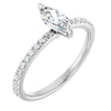 14K White | Marquise