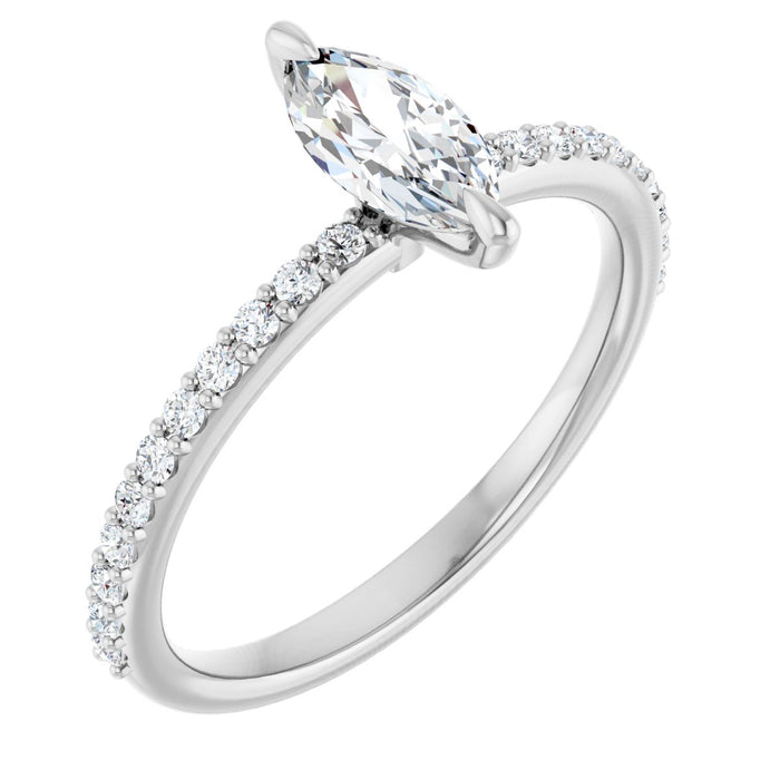 14K White | Marquise