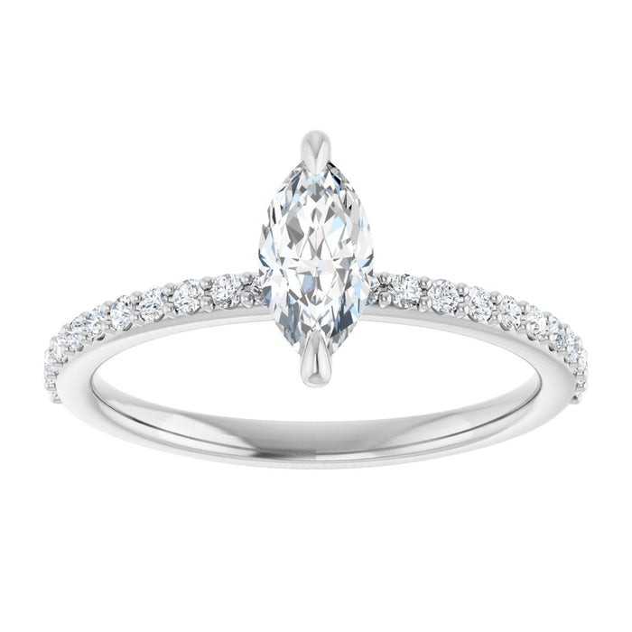 14K White | Marquise