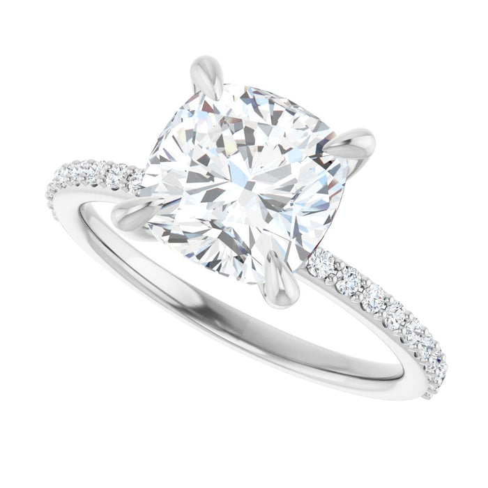 14K White | Cushion
