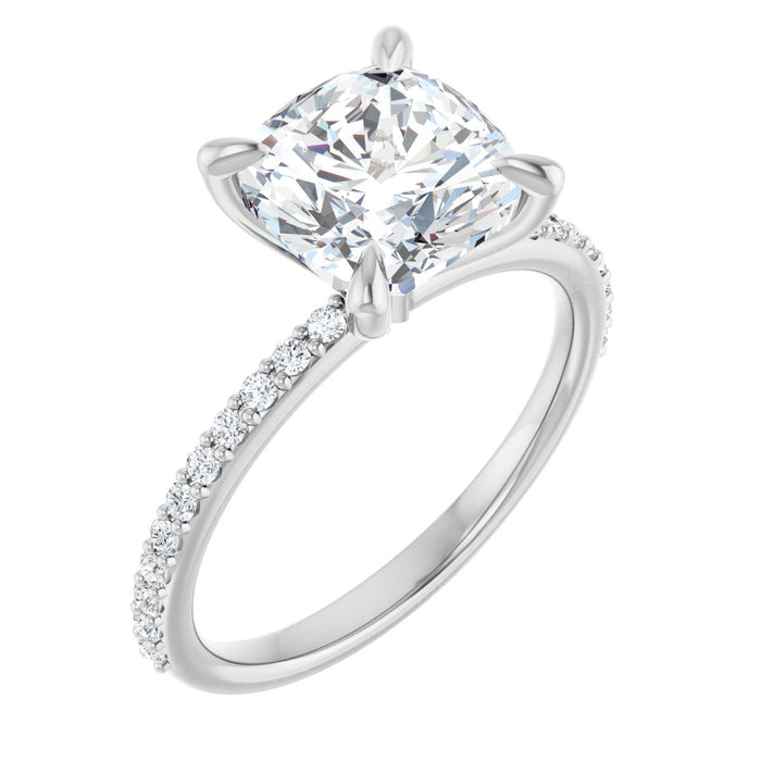 14K White | Cushion