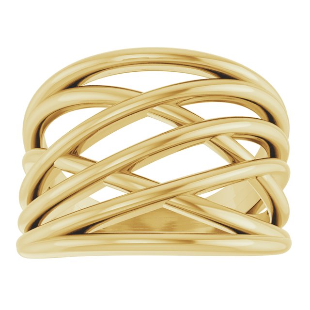 Criss-Cross Highway Ring — 14K Yellow Gold