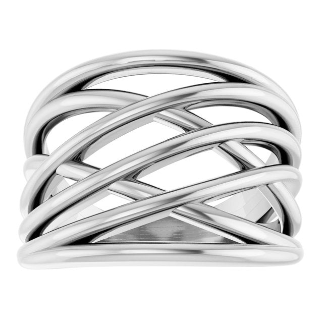 Criss-Cross Highway Ring — 10K White Gold