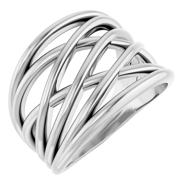 Criss-Cross Highway Ring — 10K White Gold