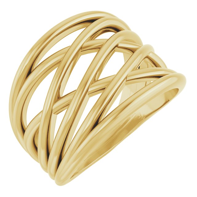 Criss-Cross Highway Ring — 14K Yellow Gold