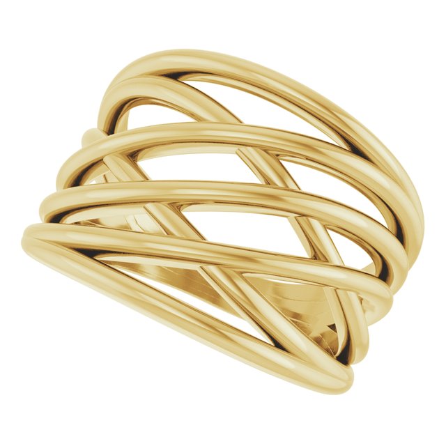 Criss-Cross Highway Ring — 14K Yellow Gold