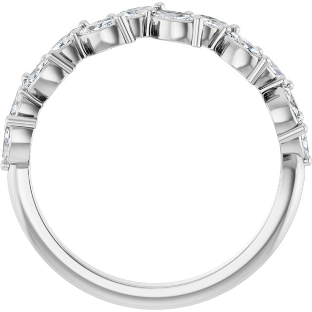 Staggered Marquise Diamond Anniversary Band — Platinum