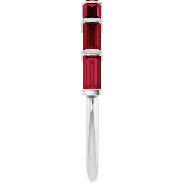 Natural Red Ruby | Straight baguette | 4 x 2mm | Lab-Grown Red Ruby | Straight baguette | 4 x 2mm