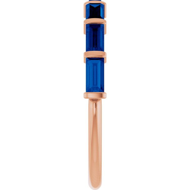 Natural Blue Sapphire | Straight baguette | 4 x 2mm | Lab-Grown Blue Sapphire | Straight baguette | 4 x 2mm