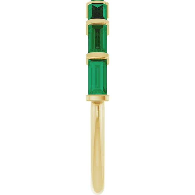 Natural Green Emerald | Straight baguette | 4 x 2mm | Lab-Grown Green Emerald | Straight baguette | 4 x 2mm