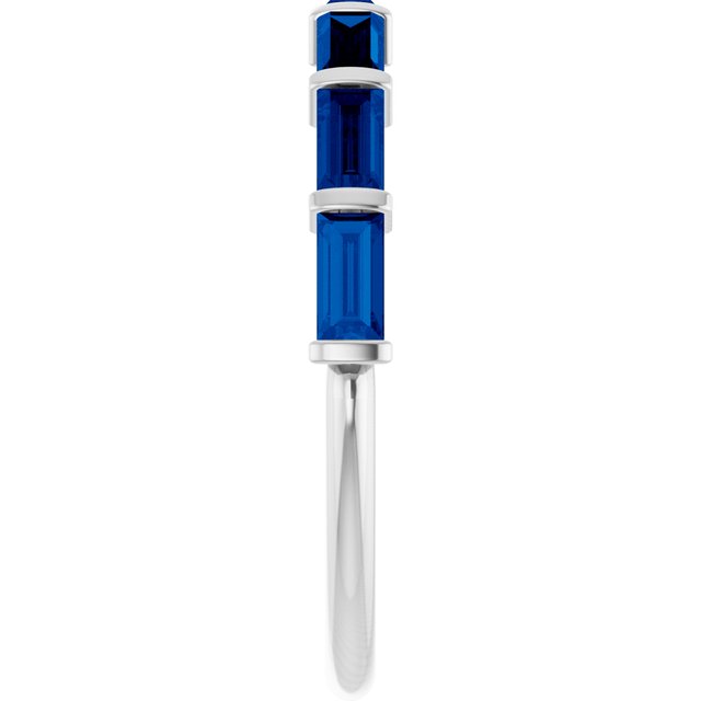 Natural Blue Sapphire | Straight baguette | 4 x 2mm | Lab-Grown Blue Sapphire | Straight baguette | 4 x 2mm