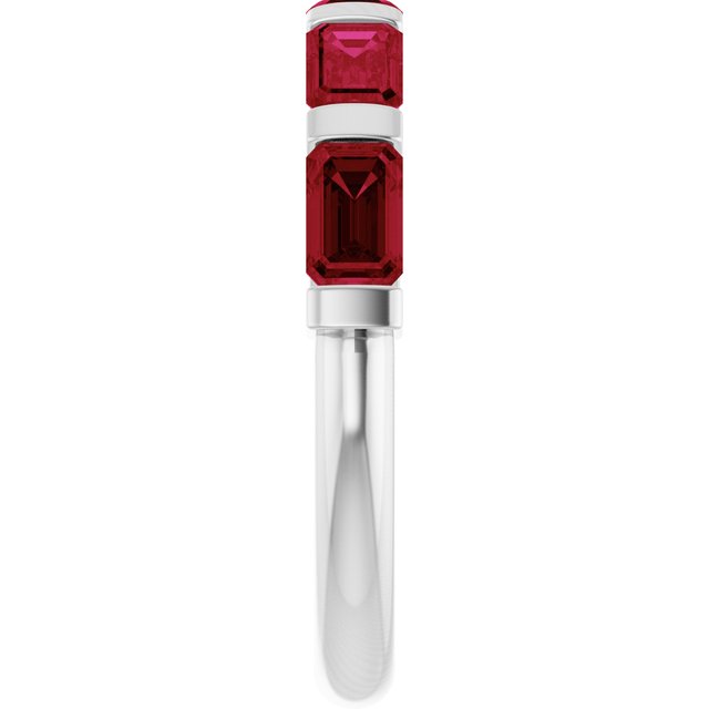 Natural Red Ruby | Emerald | 5 x 3mm | Lab-Grown Red Ruby | Emerald | 5 x 3mm