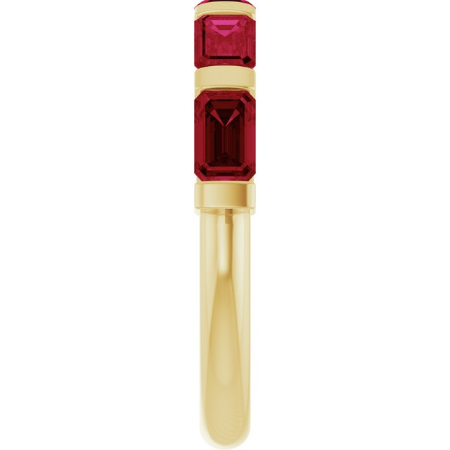 Natural Red Ruby | Emerald | 5 x 3mm | Lab-Grown Red Ruby | Emerald | 5 x 3mm