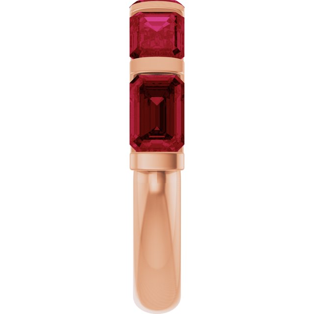 Natural Red Ruby | Emerald | 6 x 4mm | Lab-Grown Red Ruby | Emerald | 6 x 4mm