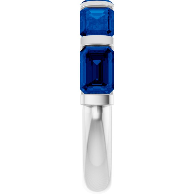 Natural Blue Sapphire | Emerald | 6 x 4mm | Lab-Grown Blue Sapphire | Emerald | 6 x 4mm