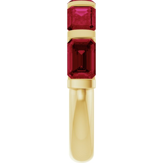 Natural Red Ruby | Emerald | 6 x 4mm | Lab-Grown Red Ruby | Emerald | 6 x 4mm