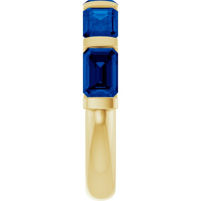 Natural Blue Sapphire | Emerald | 6 x 4mm | Lab-Grown Blue Sapphire | Emerald | 6 x 4mm