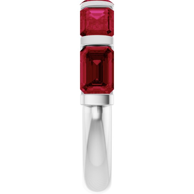 Natural Red Ruby | Emerald | 6 x 4mm | Lab-Grown Red Ruby | Emerald | 6 x 4mm