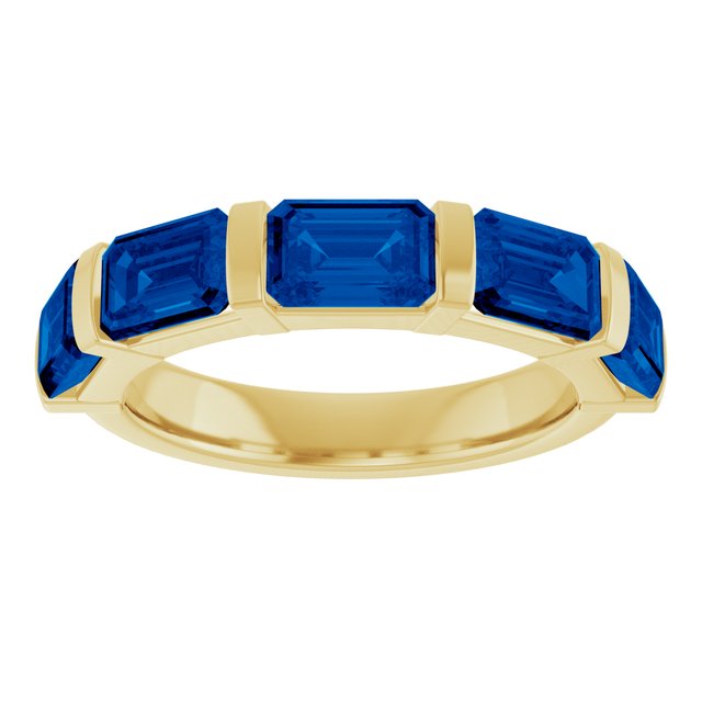 Natural Blue Sapphire | Emerald | 6 x 4mm | Lab-Grown Blue Sapphire | Emerald | 6 x 4mm