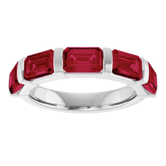 Natural Red Ruby | Emerald | 6 x 4mm | Lab-Grown Red Ruby | Emerald | 6 x 4mm