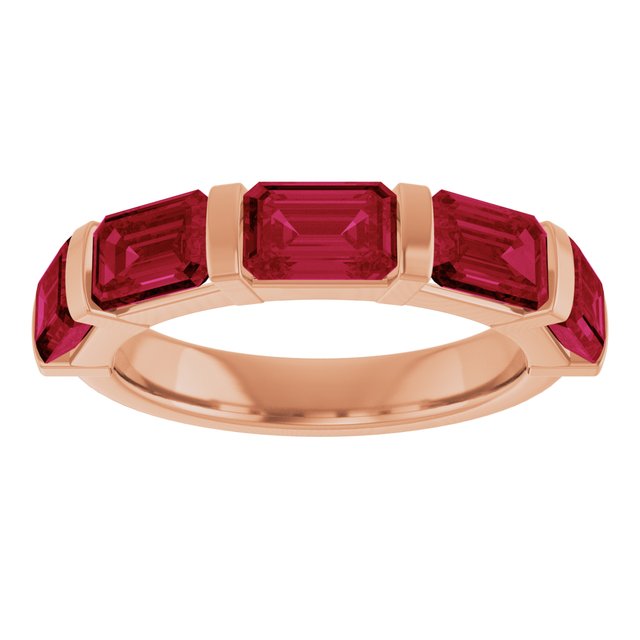 Natural Red Ruby | Emerald | 6 x 4mm | Lab-Grown Red Ruby | Emerald | 6 x 4mm