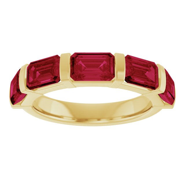 Natural Red Ruby | Emerald | 6 x 4mm | Lab-Grown Red Ruby | Emerald | 6 x 4mm