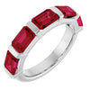 Natural Red Ruby | Emerald | 6 x 4mm | Lab-Grown Red Ruby | Emerald | 6 x 4mm