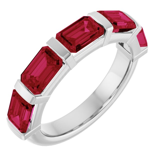 Natural Red Ruby | Emerald | 6 x 4mm | Lab-Grown Red Ruby | Emerald | 6 x 4mm