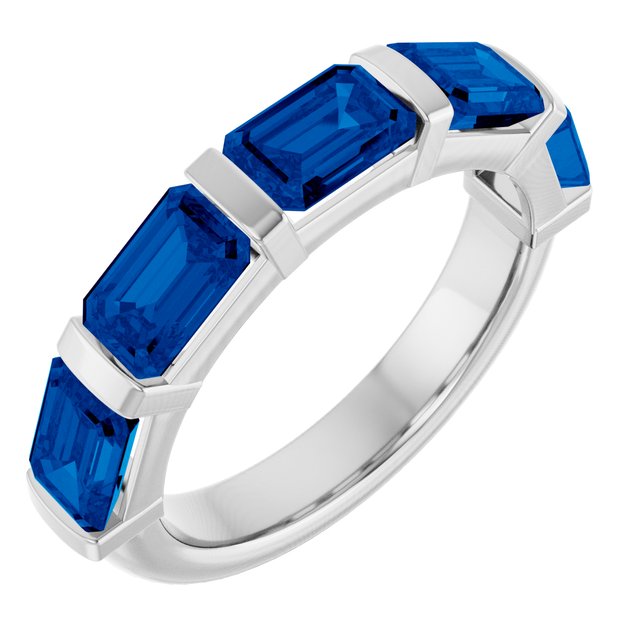 Natural Blue Sapphire | Emerald | 6 x 4mm | Lab-Grown Blue Sapphire | Emerald | 6 x 4mm
