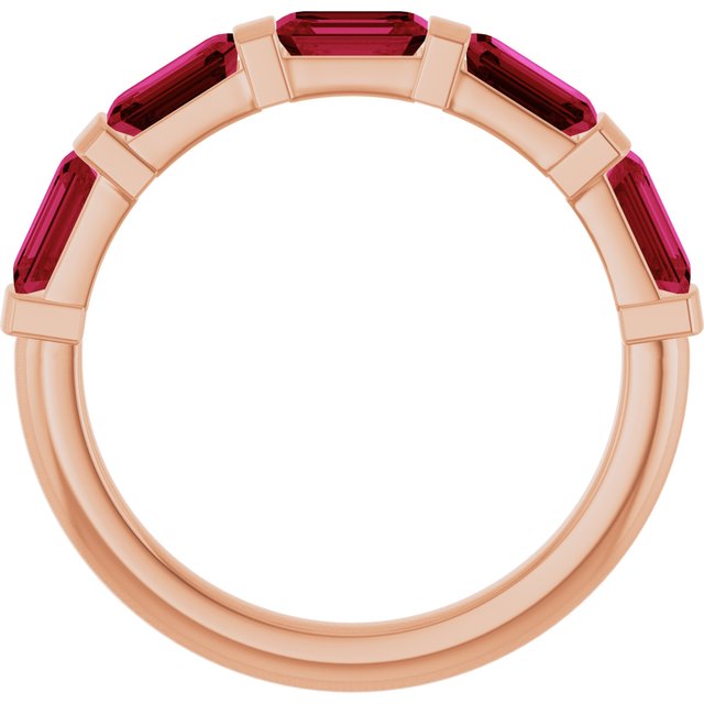 Natural Red Ruby | Emerald | 5 x 3mm | Lab-Grown Red Ruby | Emerald | 5 x 3mm