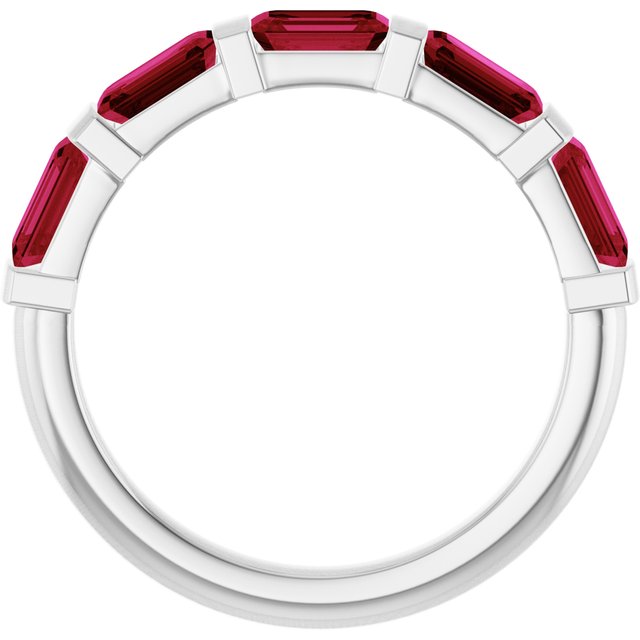 Natural Red Ruby | Emerald | 5 x 3mm | Lab-Grown Red Ruby | Emerald | 5 x 3mm