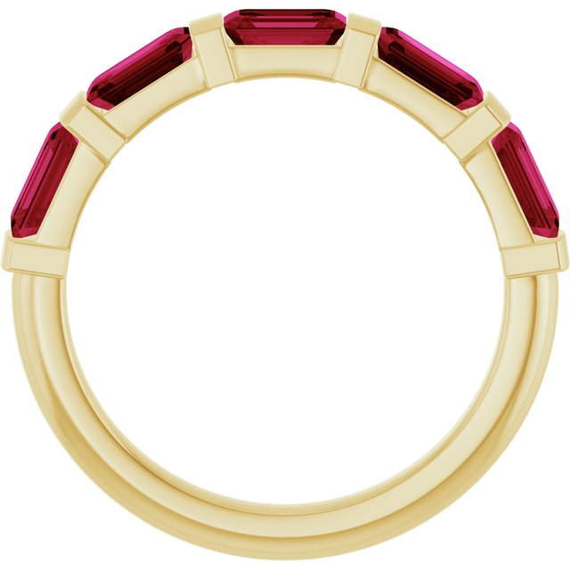 Natural Red Ruby | Emerald | 5 x 3mm | Lab-Grown Red Ruby | Emerald | 5 x 3mm
