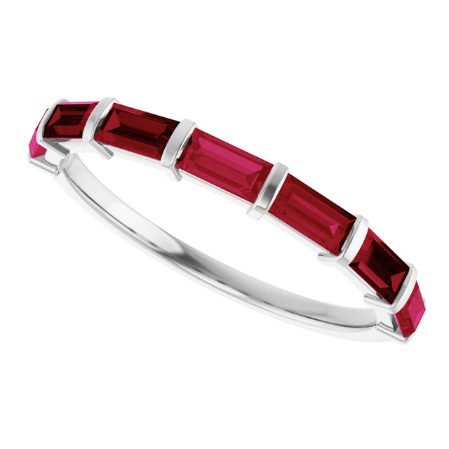 Natural Red Ruby | Straight baguette | 4 x 2mm | Lab-Grown Red Ruby | Straight baguette | 4 x 2mm