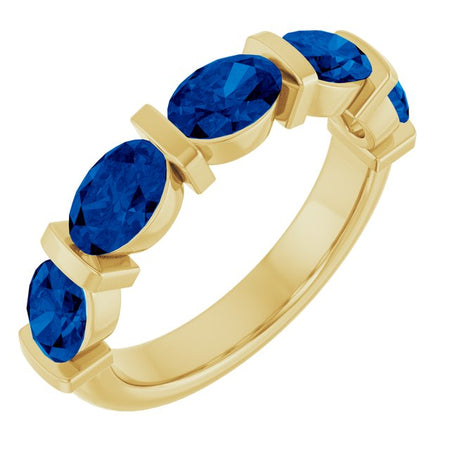 Natural Blue Sapphire | Oval | 6 x 4mm | Lab-Grown Blue Sapphire | Oval | 6 x 4mm