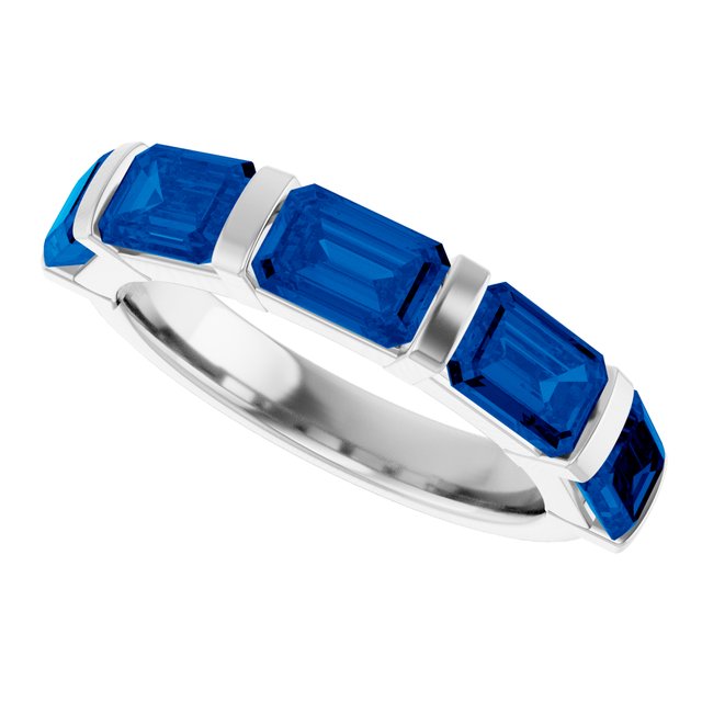 Natural Blue Sapphire | Emerald | 6 x 4mm | Lab-Grown Blue Sapphire | Emerald | 6 x 4mm