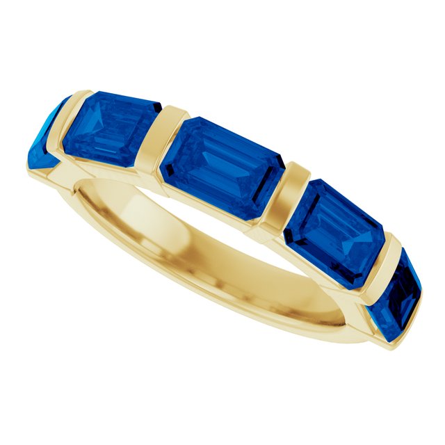 Natural Blue Sapphire | Emerald | 6 x 4mm | Lab-Grown Blue Sapphire | Emerald | 6 x 4mm