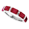 Natural Red Ruby | Emerald | 6 x 4mm | Lab-Grown Red Ruby | Emerald | 6 x 4mm