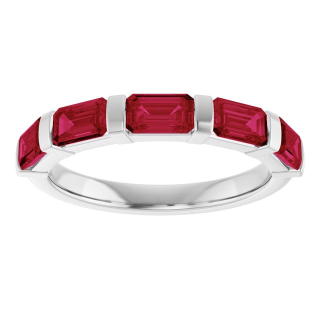 Natural Red Ruby | Emerald | 5 x 3mm | Lab-Grown Red Ruby | Emerald | 5 x 3mm