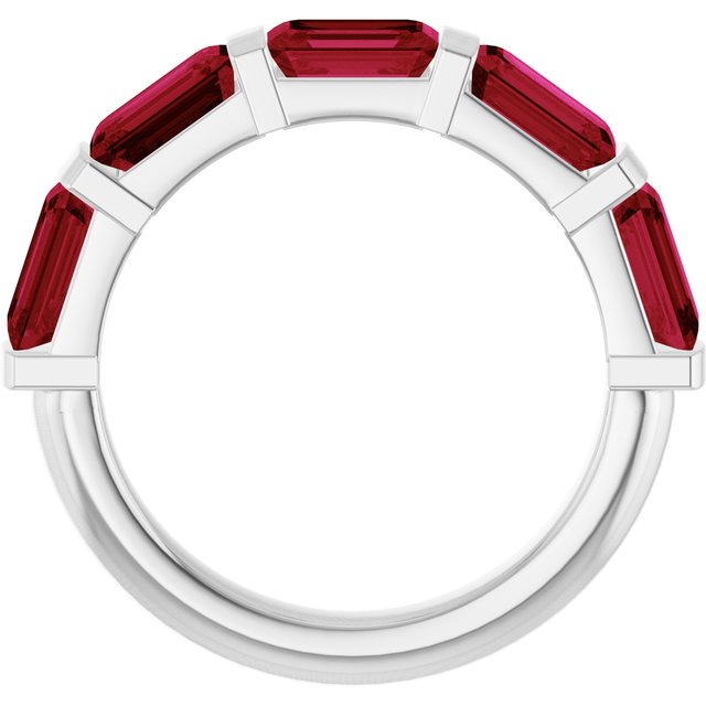 Natural Red Ruby | Emerald | 6 x 4mm | Lab-Grown Red Ruby | Emerald | 6 x 4mm