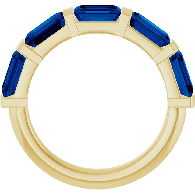 Natural Blue Sapphire | Emerald | 6 x 4mm | Lab-Grown Blue Sapphire | Emerald | 6 x 4mm