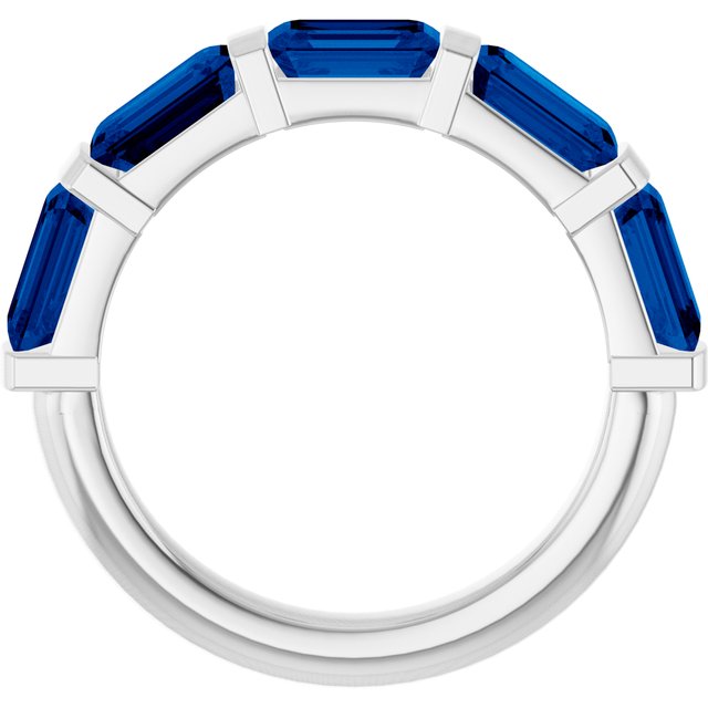 Natural Blue Sapphire | Emerald | 6 x 4mm | Lab-Grown Blue Sapphire | Emerald | 6 x 4mm