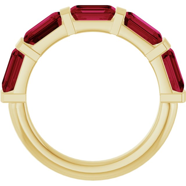 Natural Red Ruby | Emerald | 6 x 4mm | Lab-Grown Red Ruby | Emerald | 6 x 4mm